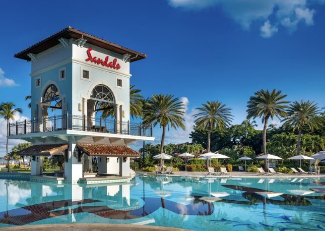 The main pool at Sandals Antigua