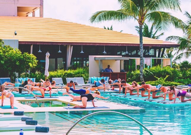 Enjoy floating yoga at UNICO resorts