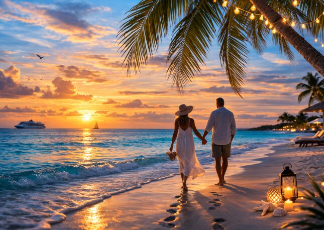 A relaxing evening walk on the beach