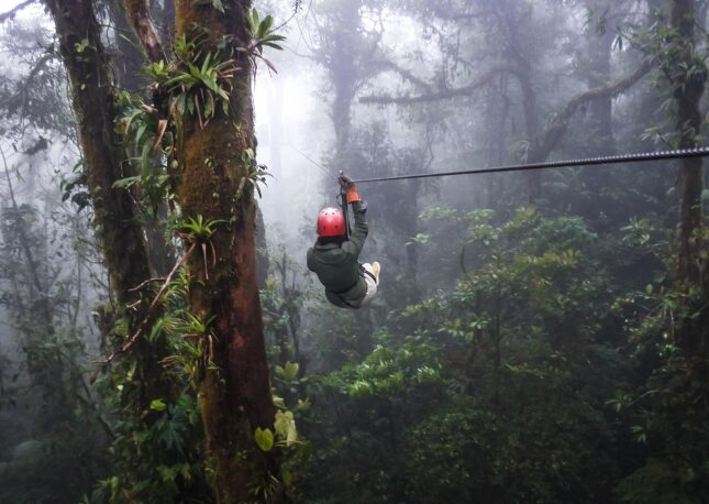 Zip Line through the rain forest in Costa Rica