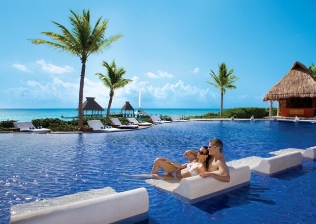 Enjoying the views of the tranquil Caribbean Sea